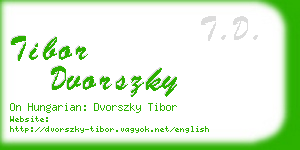 tibor dvorszky business card